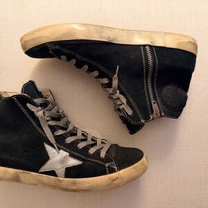 Golden Goose Black and Silver Sneakers